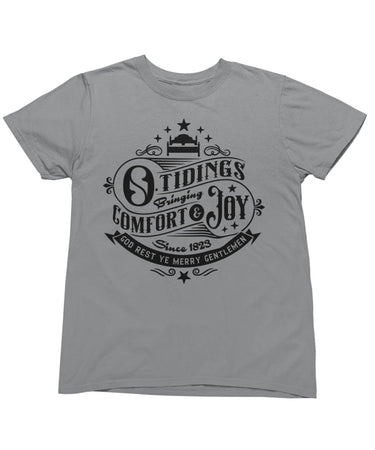 Tidings Of Comfort And Joy Mono Christmas Unisex Graphic T-Shirt For Men 8Ball
